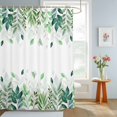 thumbnail image 4 of Shower Curtain Green Leaves Watercolor Shower Curtains for Bathroom Decor, Waterproof Polyester Shower Curtain Set with Hooks, Extra Long 72" x 84" Leaf Plant, 4 of 9