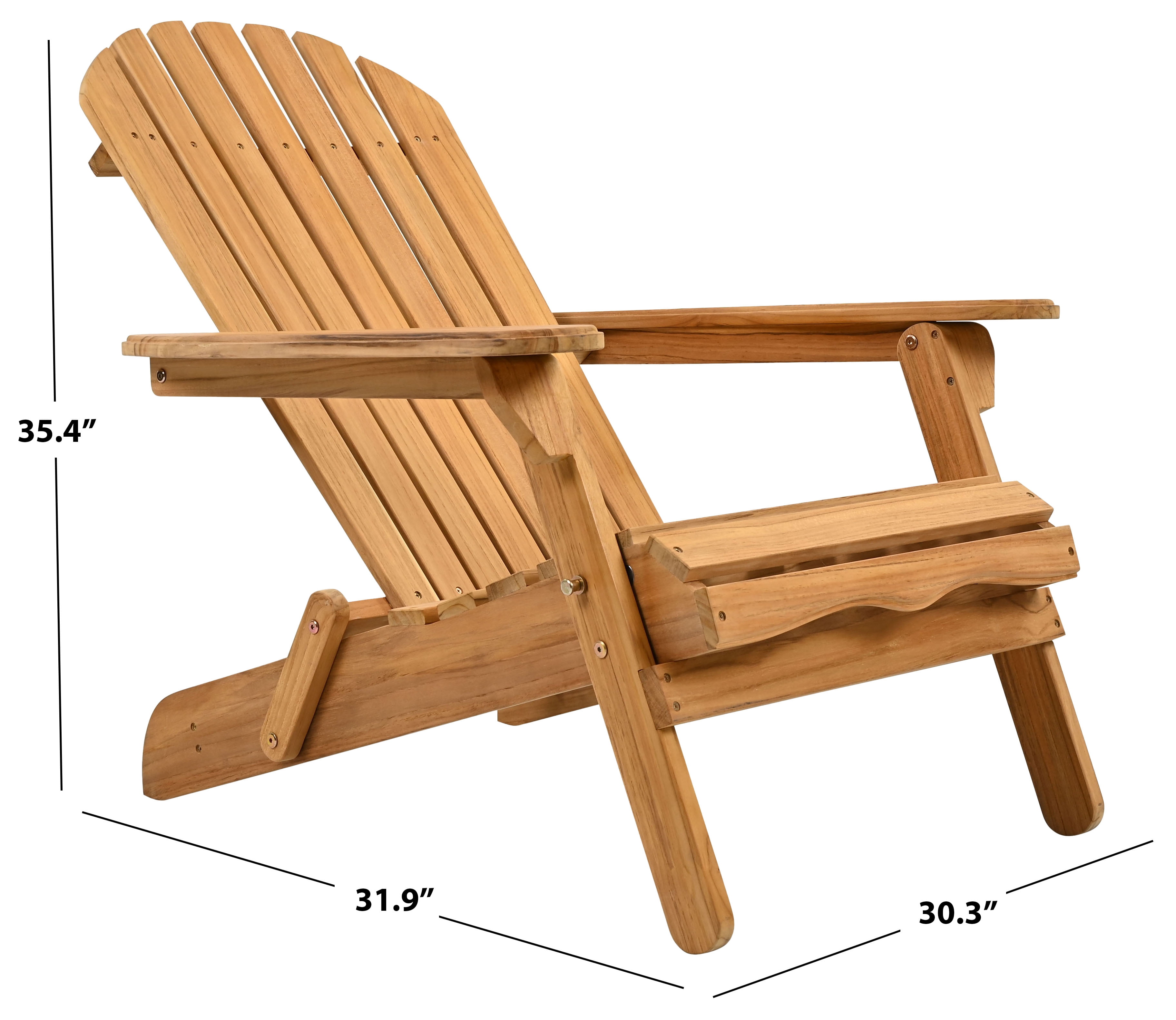 Safavieh Couture Alani Teak Adirondack Chair, Natural