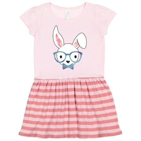 

Inktastic Cute Hipster Bunny Blue Gift Toddler Girl Dress