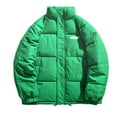 thumbnail image 1 of Gibobby Chaqueta acolchada ligera para hombre Abrigo de invierno para hombre, cálido, de felpa, con bolsillo sólido, cuello levantado, manga larga, cremallera(Verde,G), 1 of 4