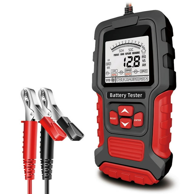 Testeur de Résistance Interne 12Volt/24Volt Testeur Intelligent de Batterie de Voiture et de Moto Portable