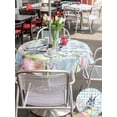 thumbnail image 4 of Easter Outdoor Tablecloth - 60 Inch Round Dining Table Cover, Spring Rabbit Eggs Flowers Herbs Blue Plaid Waterproof Outdoor Table Cloth with Umbrella Hole & Zipper for Picnic/Patio/Party, 4 of 7