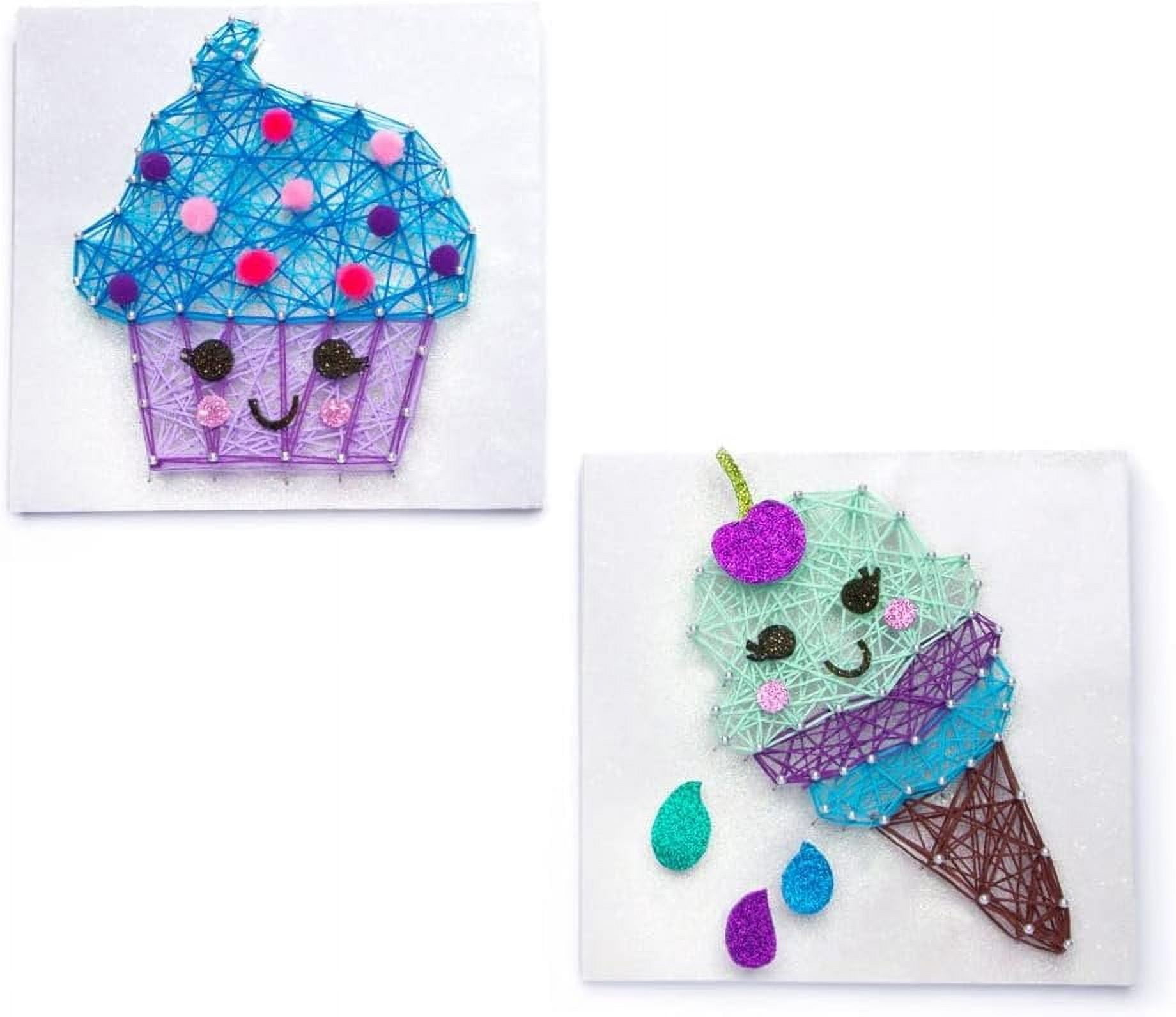 Craft-tastic  String Art Kit  Craft Kit Makes 2 Large String Art Canvases  Desserts Edition