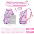 thumbnail image 3 of Mochila MUSEVOS Kids con estampado kawaii impermeable morado/arcoíris, 3 of 9