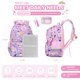 thumbnail image 3 of Mochila MUSEVOS Kids con estampado kawaii impermeable morado/arcoíris, 3 of 9