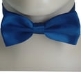 thumbnail image 4 of Mens Smooth Satin Feel Wedding Pre-Tied Blue Bow Tie Sets, 4 of 7