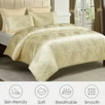 thumbnail image 5 of Luxurious court-style off-white duvet cover three-piece set, satin jacquard bedding, anti-allergy and wrinkle-resistant material, cool and smooth fabric, suitable for all seasons, 5 of 9