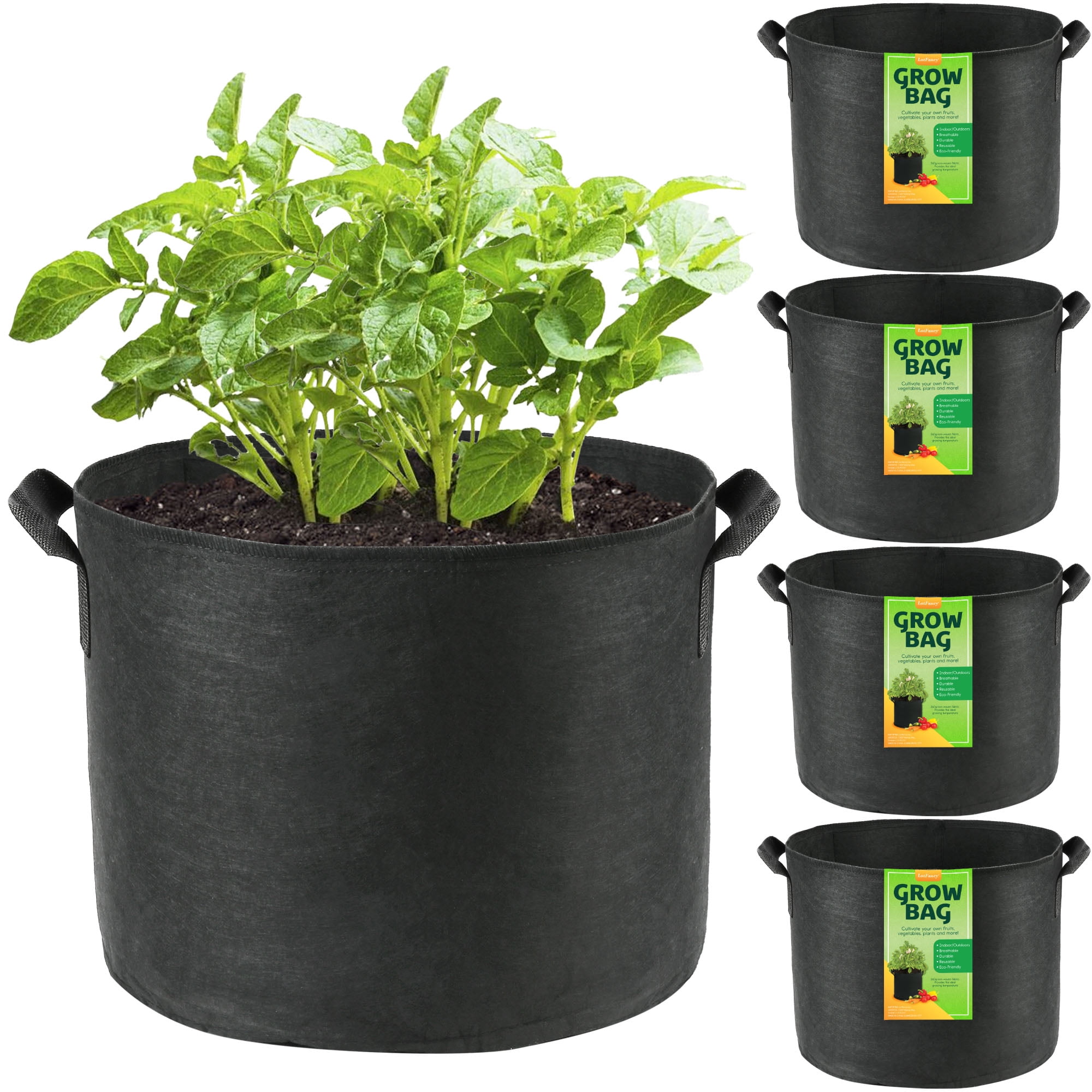 1 3 5 10 gallon fabric plant grow Bags pots gardening veg growing planter  CB4