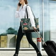 thumbnail image 5 of FORMRS Canvas Laptop Tote Bag for Women with 15.6" Computer Compartments Shoulder Handbag, Red Christmas Gingerbread, 5 of 7