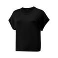 thumbnail image 2 of Women's Crew Neck Short Sleeve T Shirt Summer Casual Loose Workout Top, 2 of 5