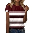 thumbnail image 2 of T Shirts for Women, Womens Short Sleeve Tops Dressy Summer O Neck Casual Trendy Blouses Tunic Tops, 2 of 5