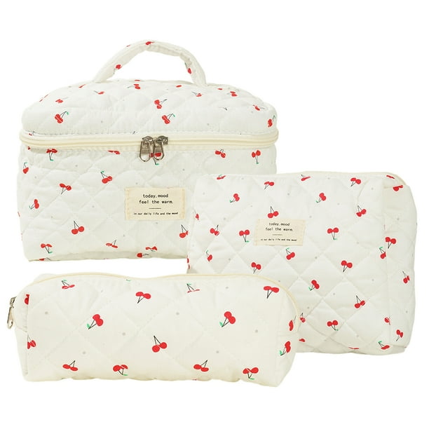Bolso Almacenamiento Maquillaje para Mujeres Bolsas Acolchado Patrón Cerezo en Al Aire Libre