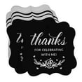 thumbnail image 3 of Inkdotpot Pack Of 100 Thanks For Celebrating With Me Birthday Paper Tags DIY Craft Bracket Shape Real Silver Foil Hang Tags, 3 of 7