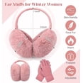 thumbnail image 2 of Winter Ear Muffs Gloves for Women Cute Foldable White Earmuffs Adjustable Ear Warmers Faux Fur Ear Covers Headband, 2 of 6