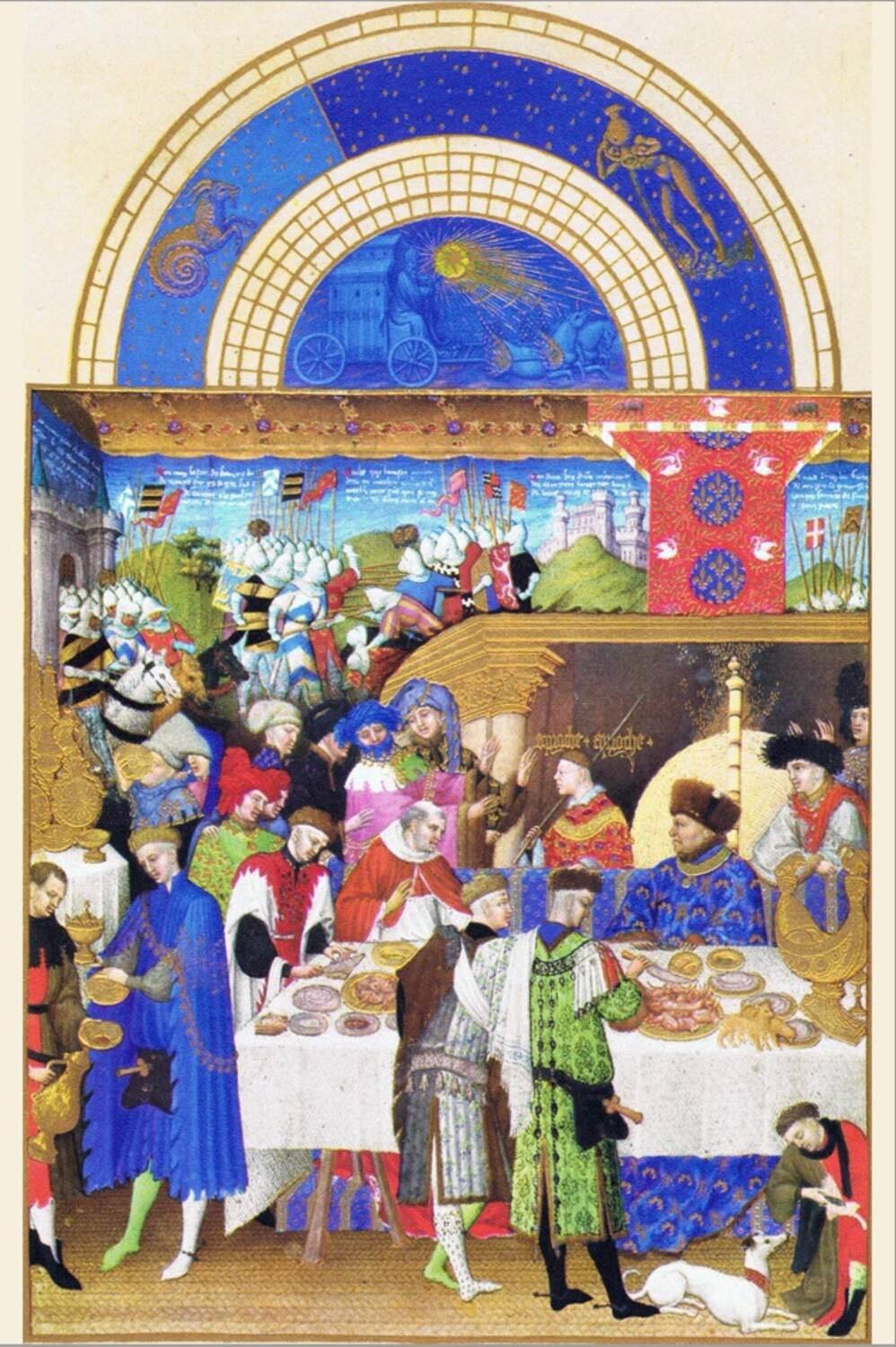 Art.com Le Tres Riches Heures Du Duc De Berry - January Stretched Canvas Print Wall Art by Paul Herman & Jean Limbourg, 24" x 36"