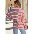 thumbnail image 3 of Ushdele Vibrant Pink Stripe Oversized Sweater - Stylish & Cozy! 💃🌸, 3 of 8