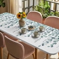 thumbnail image 3 of Teal Green Eucalyptus Leaves Table Cloths for 8 Foot Rectangle Tables, Spring Plants Leaves Country Patio Waterproof Elastic Fitted Tablecloths, Washable Rectangular Table Cover for Camping, 3 of 8