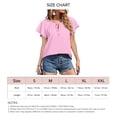 thumbnail image 6 of Woman Casual Chiffon Top Printed V Neck Short Sleeve Blouses Shirt with Drawstring for Summer, 6 of 6