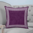 thumbnail image 4 of Dark Purple Geometric 14x14 Pillow Covers Set of 2, White Greek Key Design Burlap Modern Art Throw Pillow Covers Decorative Couch Cushion Case, Microfiber Square Pillowcases for Bedroom Living Room, 4 of 7