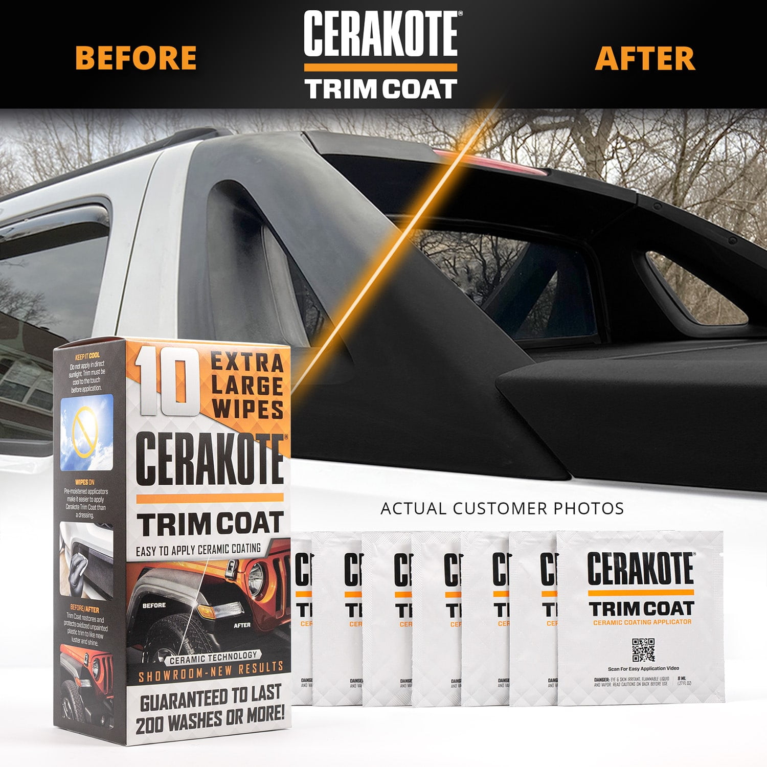 CERAKOTE Ceramic Trim Coat Kit - Quick Plastic Trim Restorer - Guaranteed  Restoration to Last Over 200 Washes – A Ceramic Coating, Not a Dressing :  : Automotive