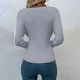 thumbnail image 4 of QASIEATN Sweaters for Graceful Ladies Fashion, Fashion V Neck Long Sleeve Solid Color Pullover Sweater Knitting Top, Womens Fall Tops, 4 of 7