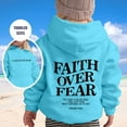 thumbnail image 2 of CHENge Hoodies For Teen Girls Size 13-16,Fashion City Letter Prints with Pocket Jesus Hoodie,Fall Hooded Sweatshirts(Sky Blue,2-3 Years), 2 of 4