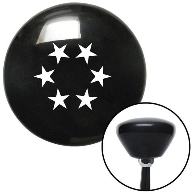 White 5 Stars in Circle Black Retro Shift Knob with M16 x 1.5 Insert Shifter Auto