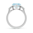 thumbnail image 2 of ANGARA Natural 1.8 ct Aquamarine and Diamond Three Stone Engagement Ring in 925 Sterling Silver for Women (Size-9mm) | March Birthstone, Anniversary, Jewelry Gift for Women | Natural Aquamarine Ring, 2 of 9