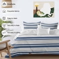 thumbnail image 3 of 3 Piece Navy Blue Stripes Duvet Cover Set Full Size,Microfiber Comforter/Quilt Cover with Corner Ties and 2 Pillowcases,Modern Minimalist Horizontal Ombre Lines All Season Bedding with Zipper Closure, 3 of 8