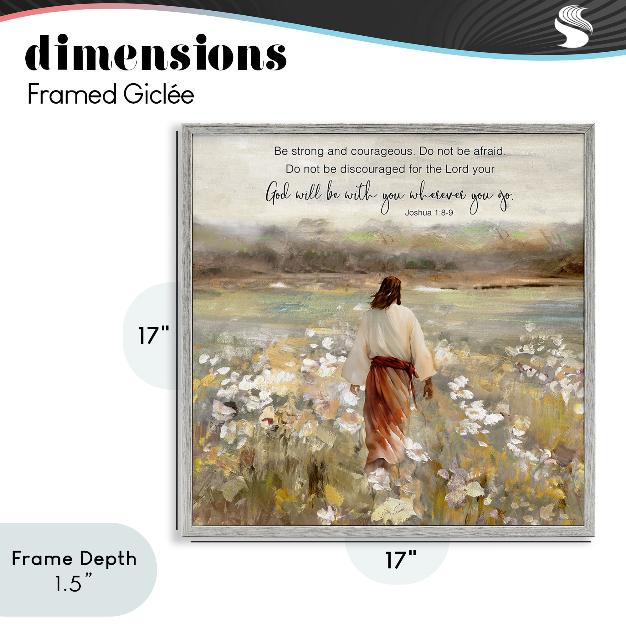 Stupell Industries God With You Wherever Gray Framed Giclee Art, design by Sally Swatland