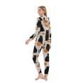 thumbnail image 5 of SDNall Matching Family Halloween Pajamas Woman Halloween Fashion Cute Pumpkin Print Plush Long Sleeved Jumpsuit Family Parent-Child Wear Mom, 5 of 8
