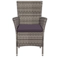 thumbnail image 2 of vidaXL Garden Chairs 2 pcs with Cushions Poly Rattan Grey, 2 of 3