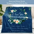 thumbnail image 2 of Mothers Day Blanket for Grandma, Gifts for Grandma, Grandma Birthday Gifts, Grandma Gifts, Great Grandma Gifts, I Love You Grandma Blanket, Soft Throw Blanket 60" x 50",Blue, 2 of 6