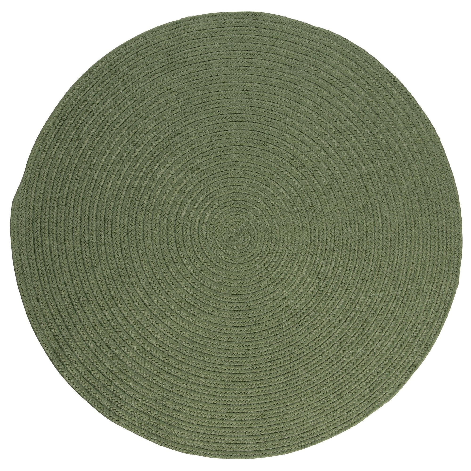 8' Moss Green Round Handmade Braided Area Rug