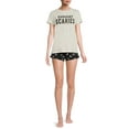 thumbnail image 2 of Grayson Social Women's and Women's Plus Sleep Halloween Short Sleeve Tee and Pajama Short Set, 2pc, 2 of 5