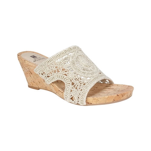 white mountain floral sandals