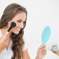 thumbnail image 3 of Unique Bargains 1pc Stylish Flower Pattern Handheld Mirror for Personal Grooming Sky Blue, 3 of 5