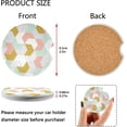 thumbnail image 3 of 2 Pack Car Coasters for Drinks Geometric Colorful Absorbent Drink Coaster for Cup Holders Ceramic Coaster with Fingertip Grip Non-Scratch Cork Base Home Decor Gifts, 3 of 6