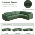 thumbnail image 3 of Reclining Sectional Power Recliner Sofa with USB Ports,Recliner Sofa Set with Adjustable Headrest,4-Seater Flannel Recliner Couch Set for Living Room Home(Green) (4-Seater Recliner Sofa Set), 3 of 5