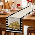 thumbnail image 5 of Summer Lemons Table Runner 72 Inches, Vintage Country Truck Bees Black Striped Bed Runner Dresser Scarves Tabletop for Indoor Outdoor Parties/Ceremony/Banquet, 18" x 72", 5 of 9