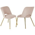 thumbnail image 6 of Dextrus Velvet Dining Chairs with Golden Legs, Kitchen & Dining Room Chairs Modern Velvet Upholstered Dining Side Chairs for Home Furniture, Set of 2, Pink, 6 of 10