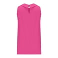 thumbnail image 5 of CFLVAEK Womens Tank Tops Cotton Linen Sleeveless Shirts Plus Size Round Neck Tank Top Solid Casual Summer Solid Color Shirts Hot Pink XL, 5 of 7