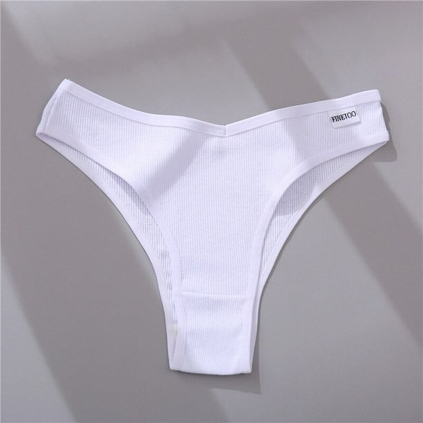 CuteByte Lencería De Algodón Para Mujer Ropa Interior Femenina 6 Tangas De Color Sólido Calzoncillos De Bikini Cómodos De Altura Bajapangjing