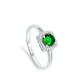 thumbnail image 4 of Women's Solitaire Simulated Emerald Wedding Ring .925 Sterling Silver Band Green CZ Female Size 4, 4 of 4