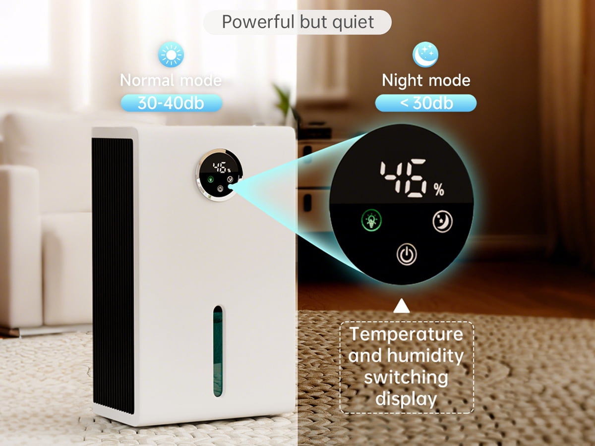 Dehumidifier for Home, 120 oz Water Tank with 7 Colors LED Light and Touch Screen 1,000 Sq. ft Coverage Area