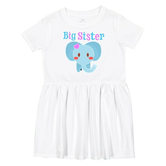 Inktastic Big Sister Elephant Girls Toddler Dress