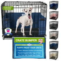 Pet Dreams Dog Crate Bumper - Comfy Liner & Dog Tail Protector for Inside Crate, Fits iCrate Cages 18, 24, 30, 36, 42, 48 inches Denim, X-Large, 42"