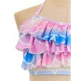 thumbnail image 5 of iEFiEL Kids Girls Mermaid 2Pcs Swimsuit Halter Fish Scales Print Ruffles Swim Top with Bikini Bottoms Bathing Suit Pink&Blue 4-5, 5 of 7