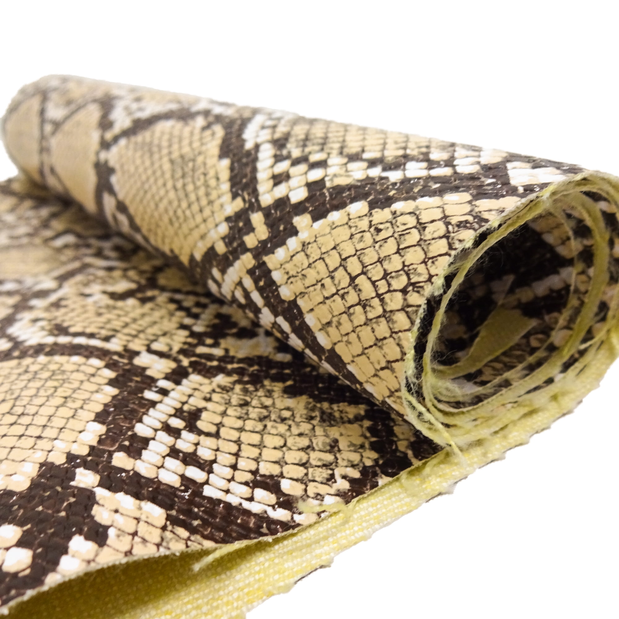 Shason Textile 54" x 4 Yards 100% Polyester Faux Snake Leather Apparel Fabric By the Yard, Taupe
