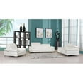 thumbnail image 2 of Titan Furnishings Modern Genuine Italian Leather Upholstered Sofa Set in White, 2 of 30